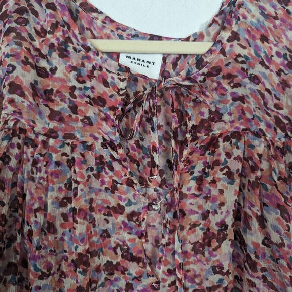 NWT Isabel Marant Étoile Daytonea Multicolor Printed Tie Front Blouse - Picture 5 of 11